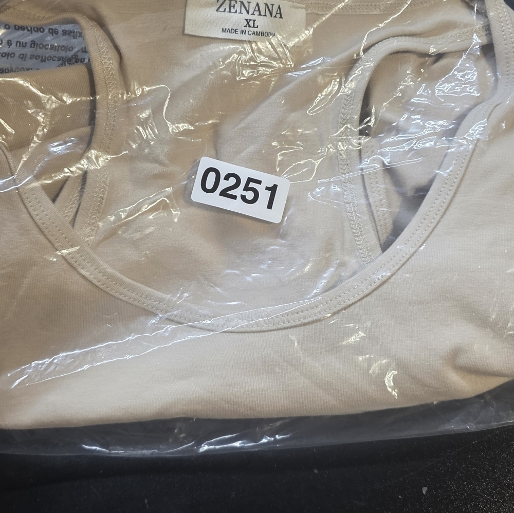 Zenana Beige Sleeveless Cotton Bodysuit Sizes S,M,L,XL New In Poly Bag - Picture 4 of 7